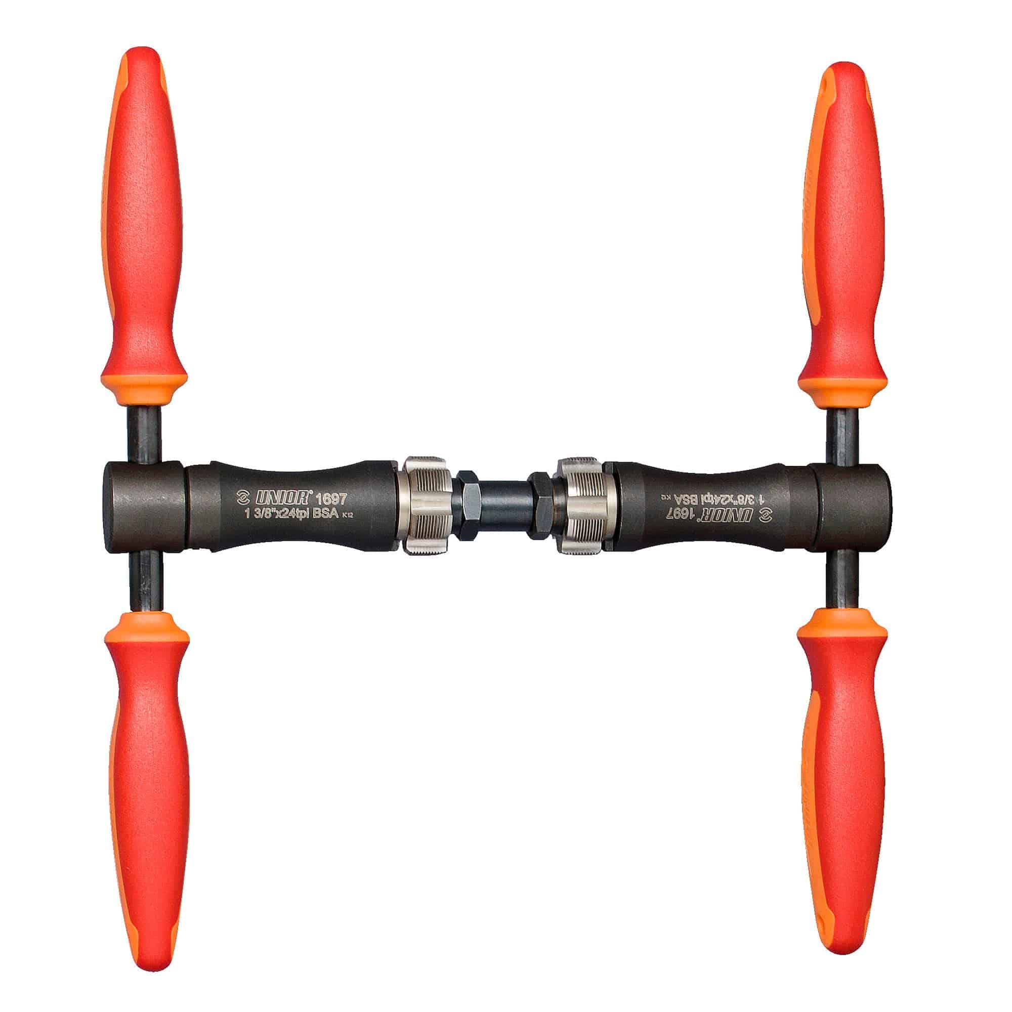 UNIOR BSA bottom bracket tapping tool with magnetic handle, 1.3/8" x 24 TPI, for workshop bicycle maintenance.