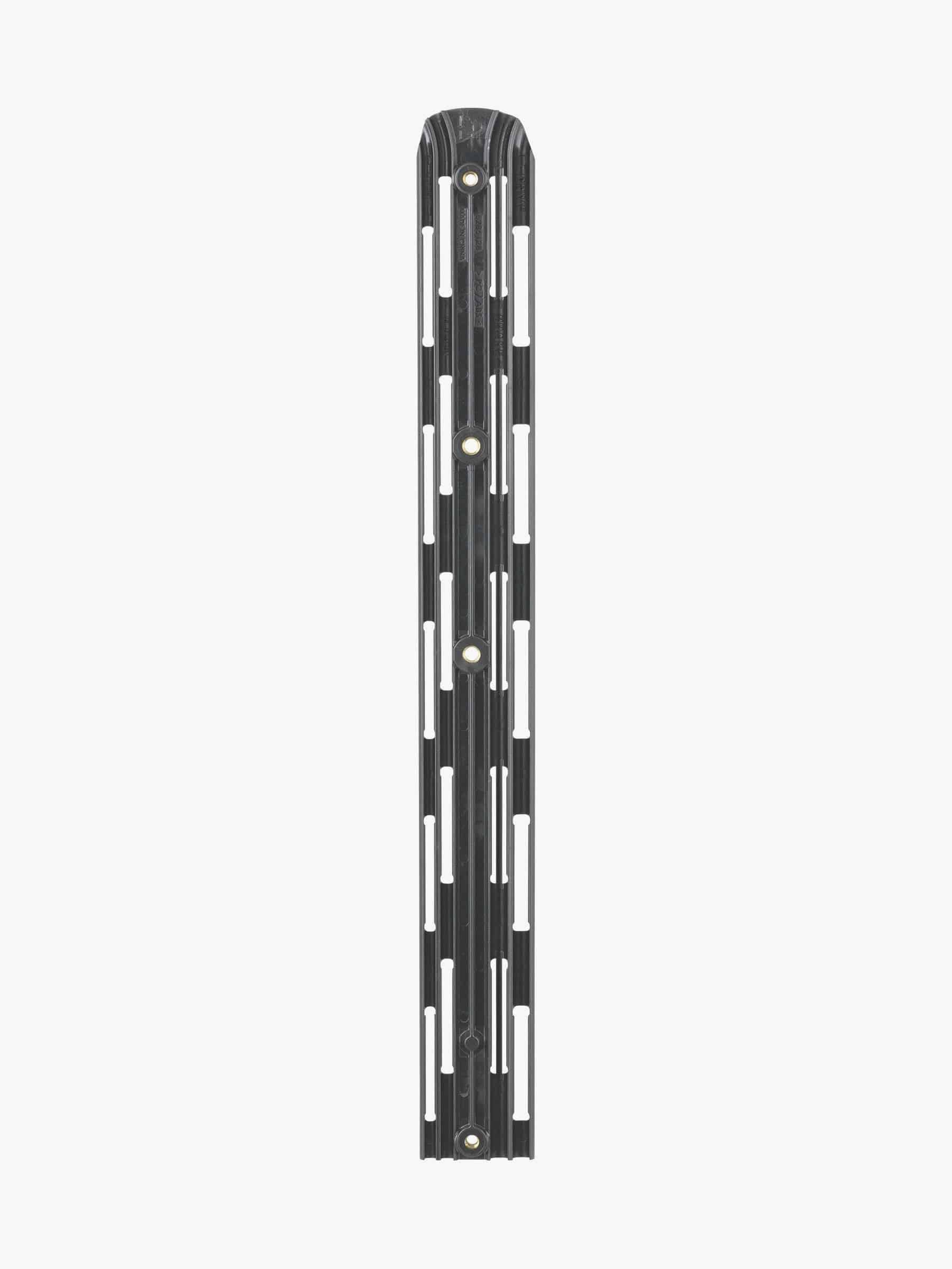 Trek Domane+ SLR black downtube cable guide rail for cable management on road bike component.