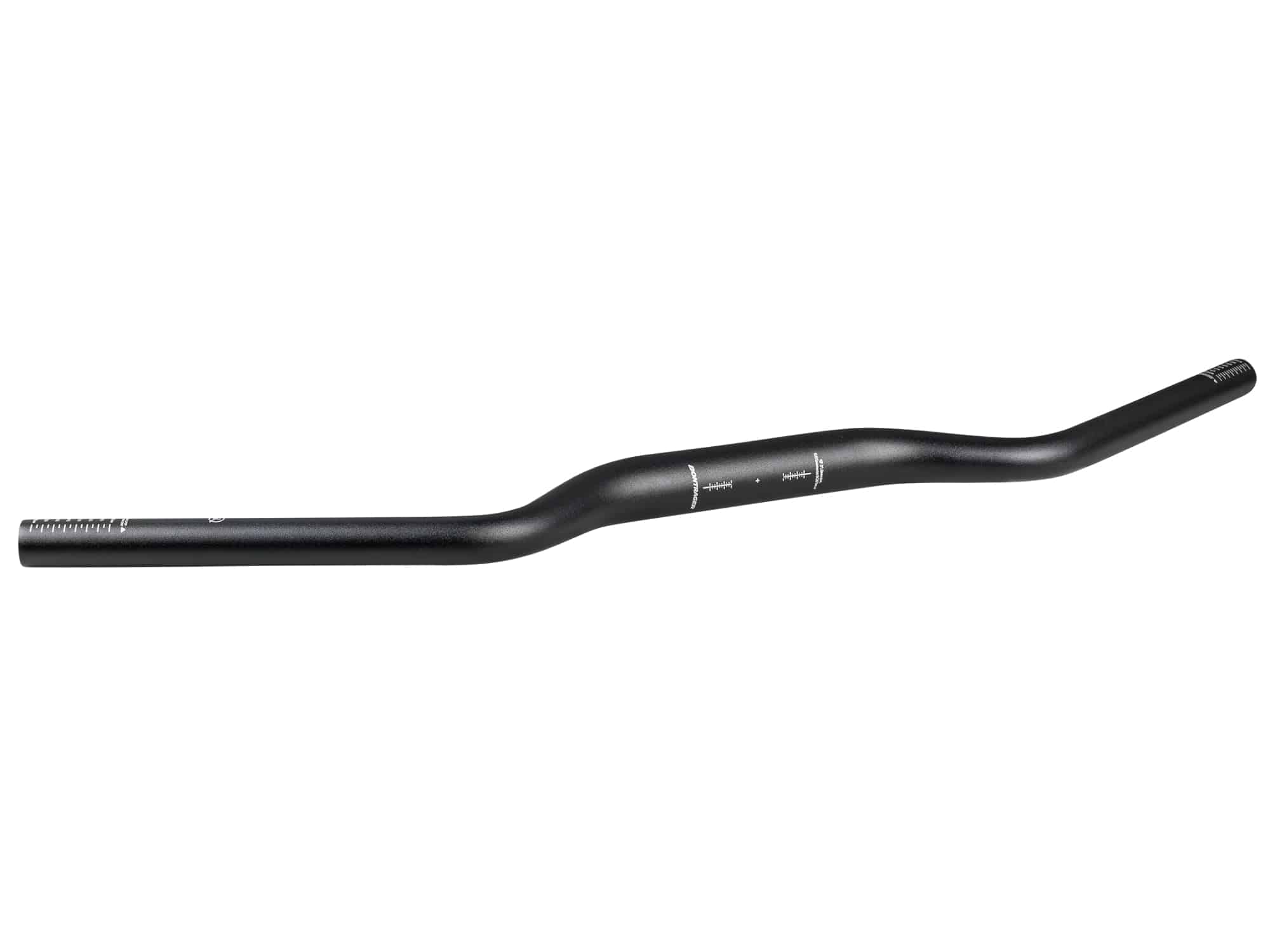 Bontrager Crivitz commuter handlebar in black, 690mm width with 25-degree backsweep for mountain bike or city cycling.