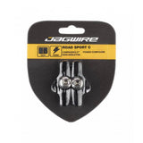 Jagwire Road Sport C brake pads for SRAM, Shimano, and Campagnolo caliper brakes in black, shown mounted on bike brake calipers.