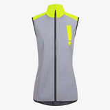 HUMP Women's ultra reflective waterproof cycling vest with wind-resistant fabric, designed for visibility and protection during rides.