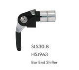 Sturmey Archer 3-speed shifter hub spares for bar end and down tube mounts, bicycle component parts with detailed gear mechanism.