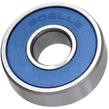 M Part ceramic bearing 608 LLB for high-performance bicycle hubs, showing the compact 8x22x7 roller bearing in a close-up shot.