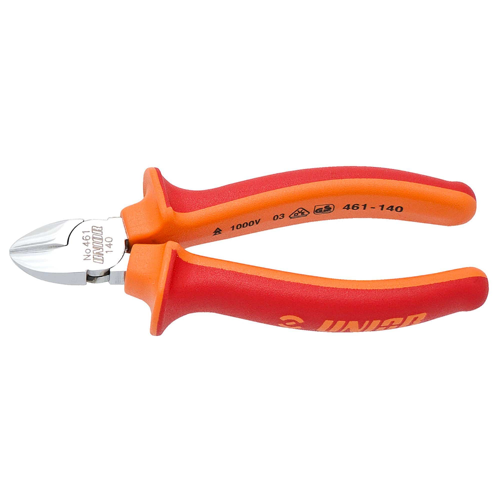 UNIOR 160mm red diagonal cutting nippers for precise wire cutting, workshop tool with ergonomic handle design.