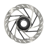 Sram HS2 Center Lock mountain bike rotor with rounded design and lockring included, durable bike components for reliable braking.