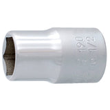 UNIOR 1/2-inch socket tool made of durable chrome vanadium steel for workshop use, ISO certified, with a shiny finish.