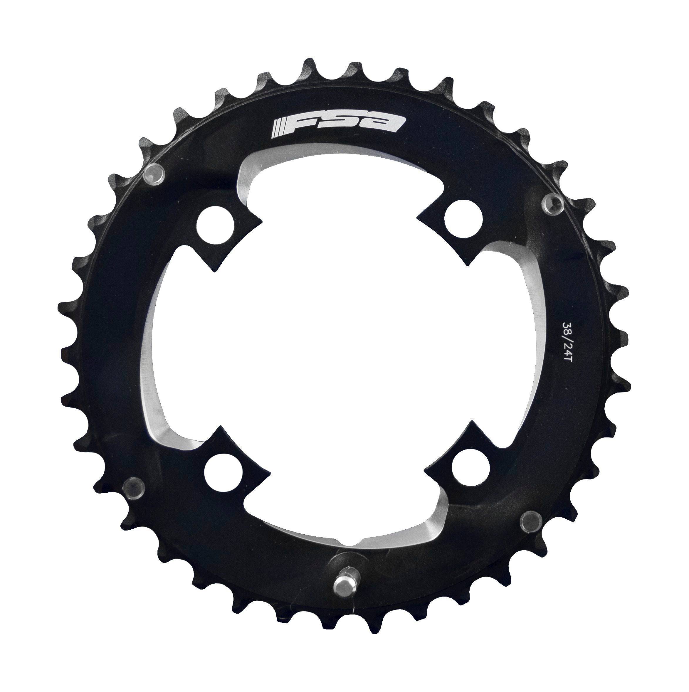 FSA Comet Modular MTB chainring for 2x11 speed bikes, black CNC aluminum, 96x38T, 4-bolt component