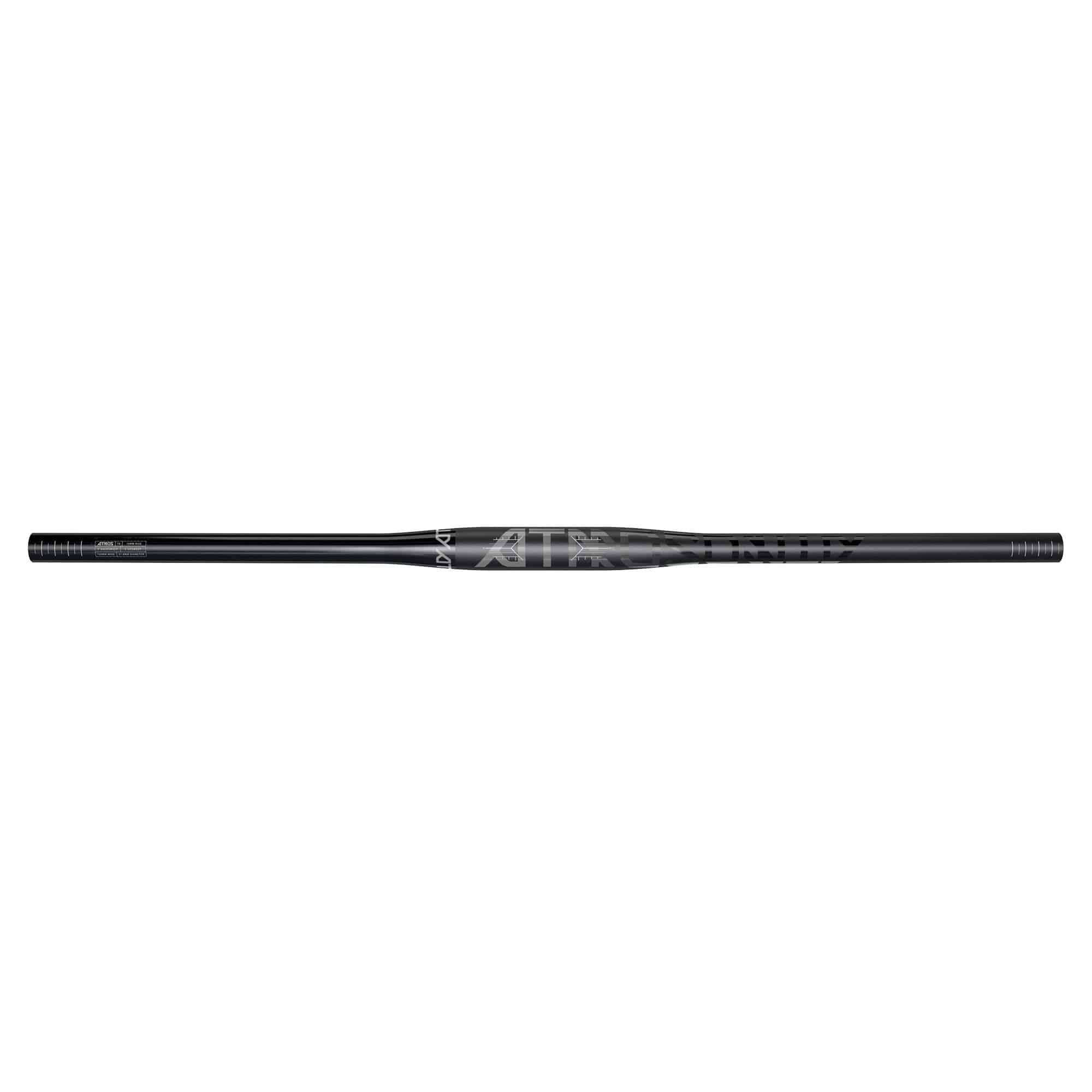 Truvativ Atmos 7K Handlebar, 31.8mm, 760mm Wide A1: BEAD BLAST BLACK WITH SLATE LOGOS 0MM RISE | Swinnerton Cycles