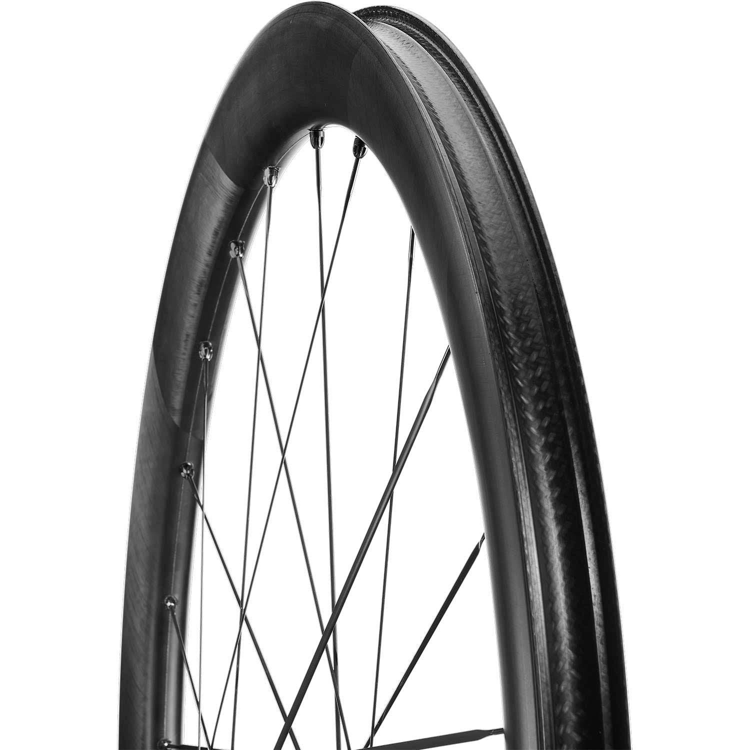 Mavic Cosmic SLR 45 Disc Road Wheelset with 23mm tubeless-compatible rims, lightweight cycling components for road biking.