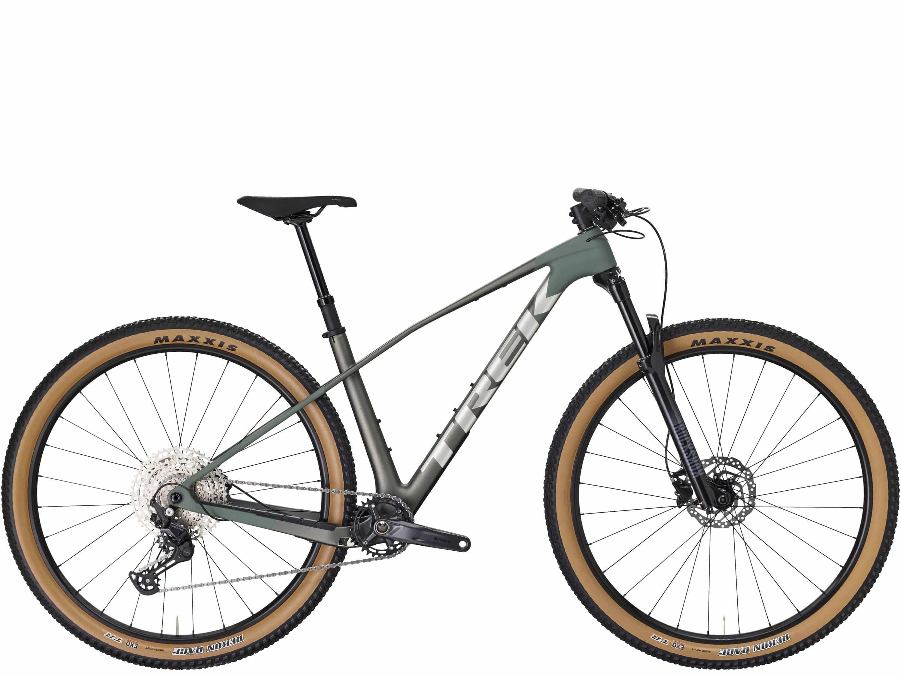 Trek Procaliber 9.5 Gen 3 mountain bike with IsoBow frame technology, showcasing the bike's frame and trail-ready design.