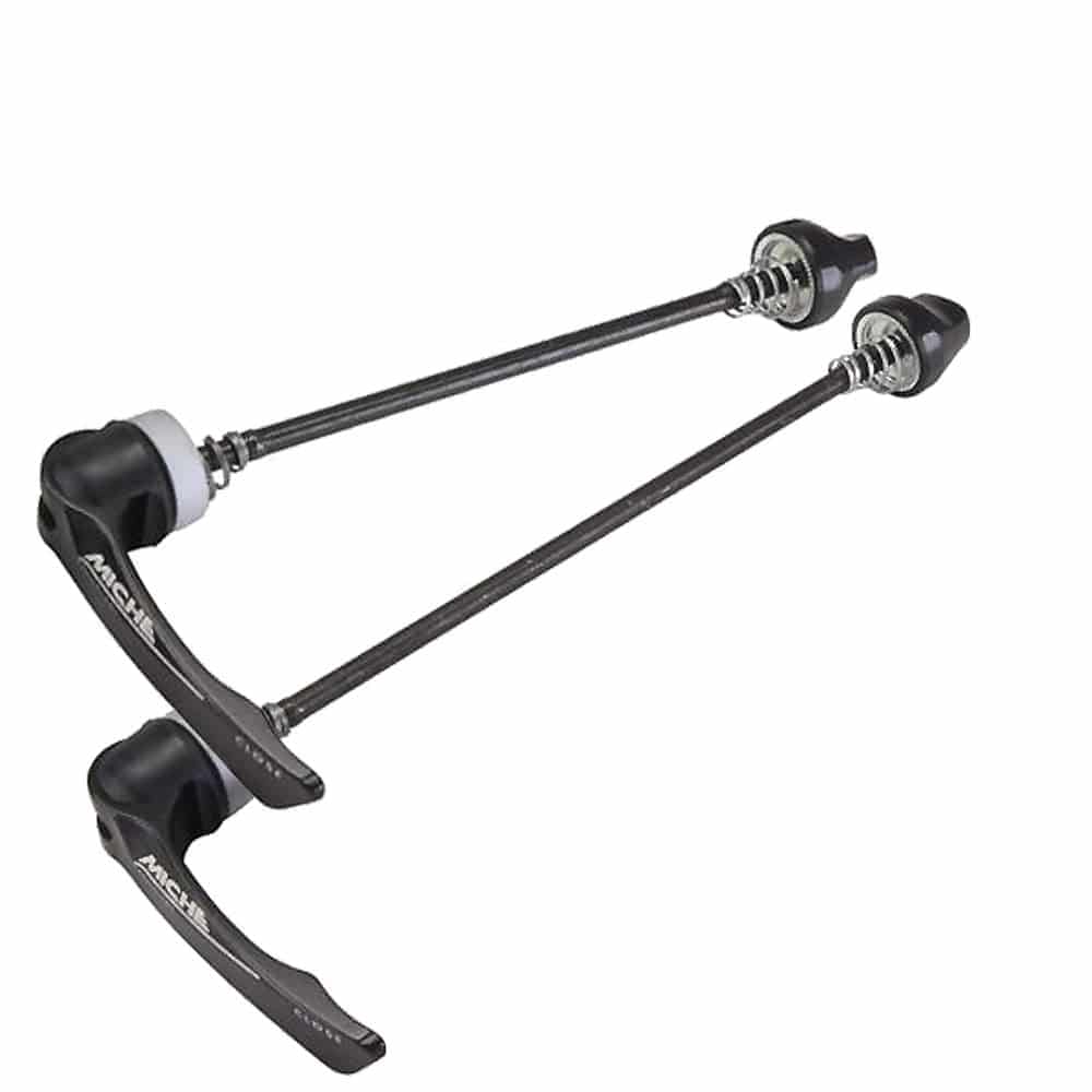 Miche Corsa quick release alloy skewers for road bike wheels, featuring durable, reliable bike component hardware.