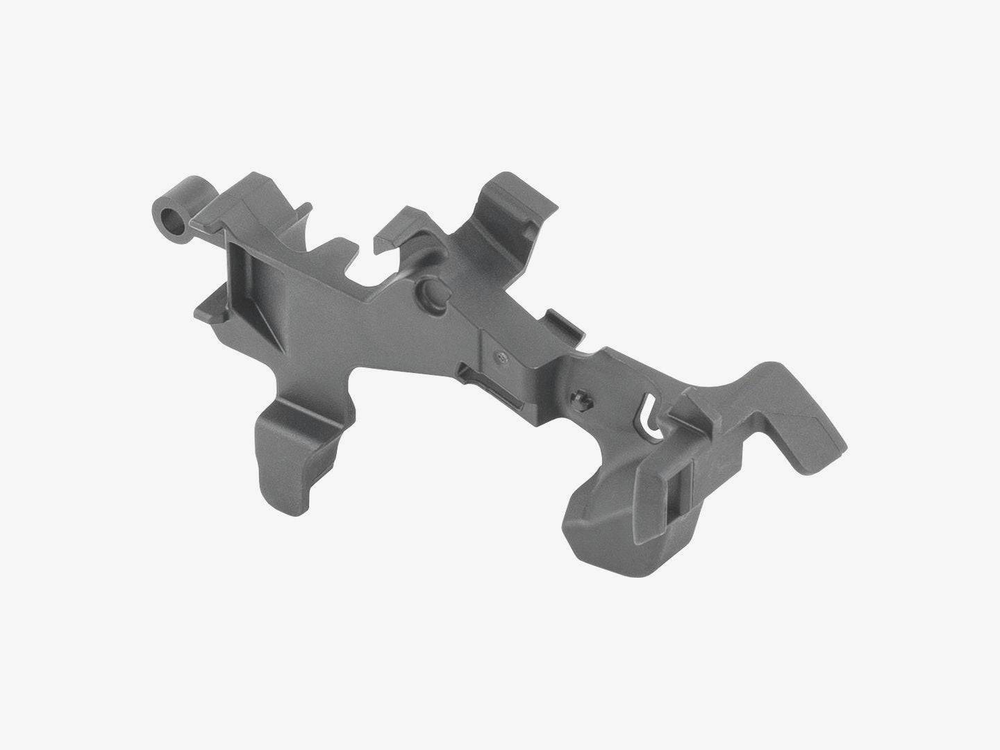 Black Trek BCM mounting bracket for secure bike component installation, shown mounted on a bike frame.