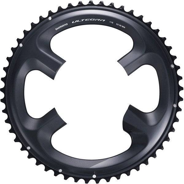Shimano Ultegra FC-R8000 52T outer chainring for 11-speed HG bike drivetrain, showing the metal gear with teeth.