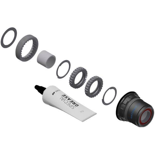 DT Swiss Ratchet LN freehub conversion kit with 36-tooth 3-pawl design for MTB hubs, used for upgrading or replacing freehub components.