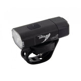 Black Moon Sport LEPUS LITE 400lm USB-C rechargeable bike front light mounted on a bicycle.