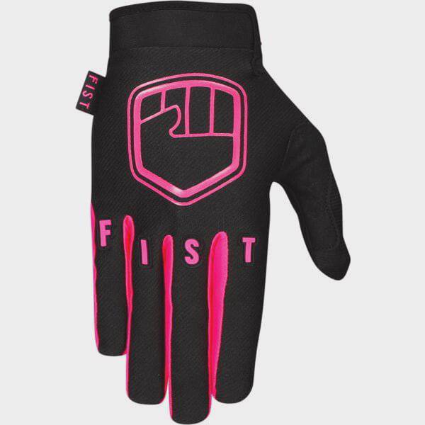Fist Handwear durable grip gloves in vibrant fluorescent pink, designed for performance and comfort with a snug fit.