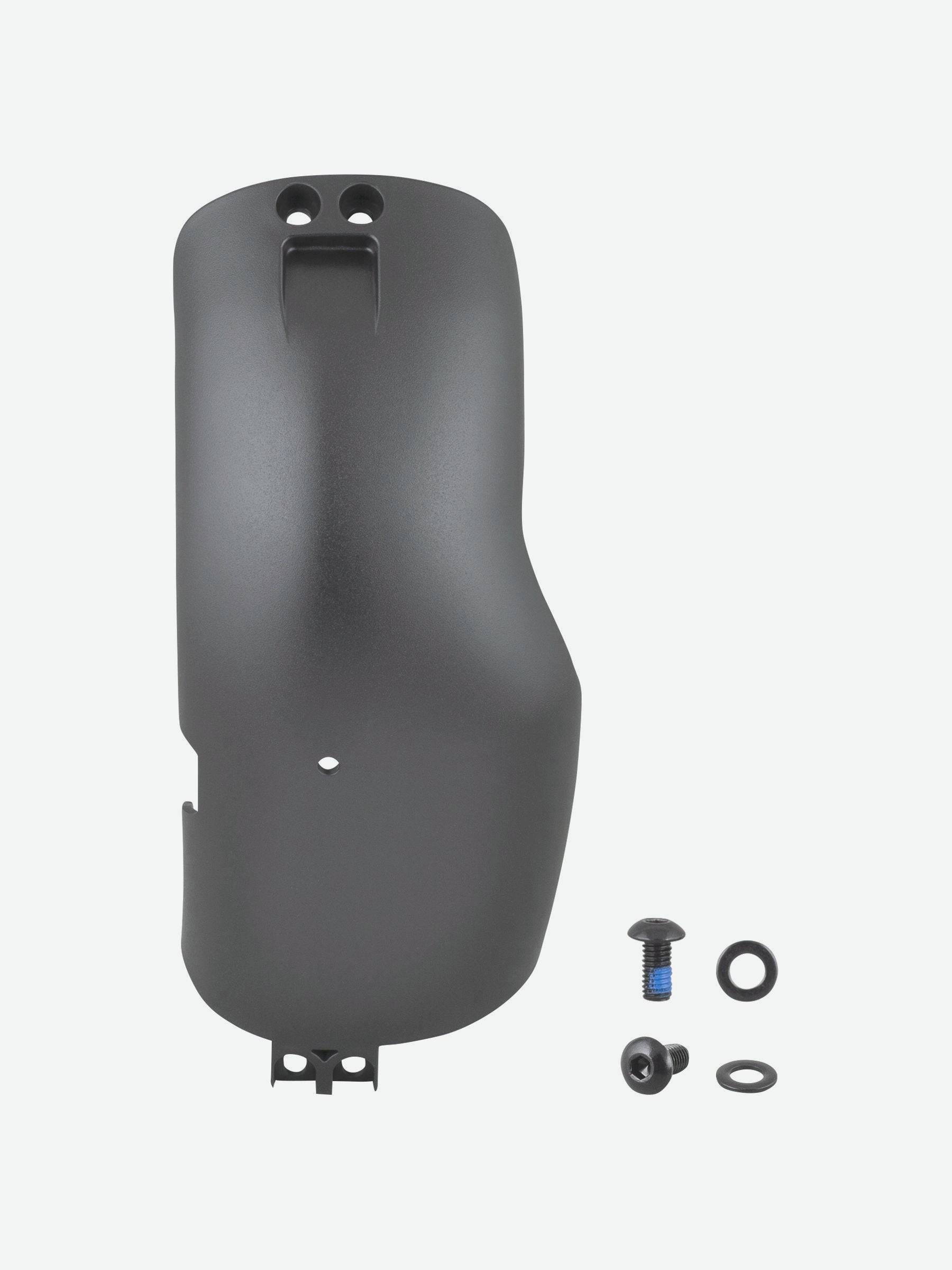 Black Trek Fetch+ 2 motor cover, protective component for Trek Fetch+ 2, shown on the motor in close-up.