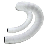 Supacaz Suave Bar Tape in white with SL plugs, premium cycling handlebar tape for comfortable grip and stylish bike setup.