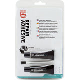 Gear Aid Aquasure FD waterproof adhesive repair glue for outdoor gear, shown in two 7g tubes, ideal for clothing repairs