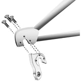 M Part gear hanger for Lapierre bikes, durable replacement frame protector, made by M Part, shown attached to bike frame.