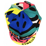 Cinelli Tarsila Schubert Deep Love Dive Cap cycling headwear with artistic Italian design, featuring vibrant colors and lightweight fabric.