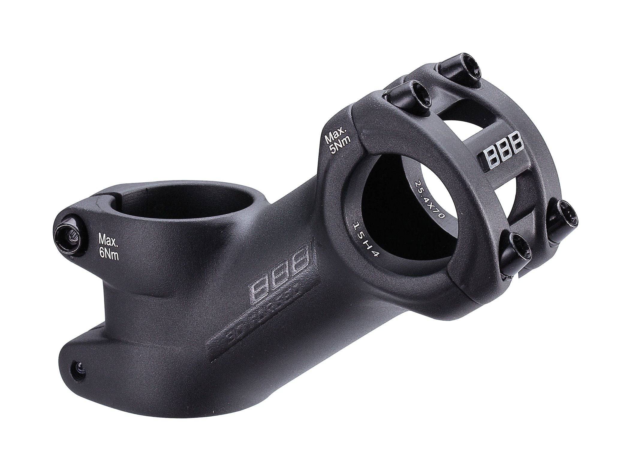 BBB Highrise MTB stem with 35° angle, made from 6061 T6 aluminum, designed for mountain bike handlebars.