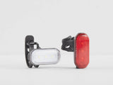 Trek Ion 50 R Flare R Metro USB rechargeable bike light set in black with front and rear lights on a bike.