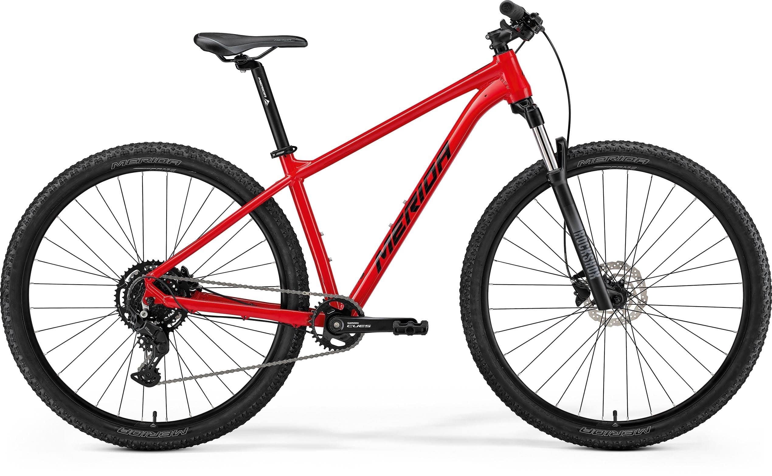 Merida Big Nine 80 29er mountain bike with Shimano CUES U4000 components and TFS frame, ready for trail riding.