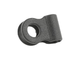 Trek black plastic bolt-on single cable housing guide for bike cable management, mounted on bicycle frame.