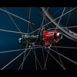 Campagnolo Hyperon Ultra road bike wheelset with lightweight aerodynamic design, featuring black rims and spokes for high-performance cycling.