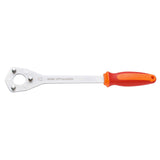 UNIOR red cassette wrench with ergonomic handle for 10-14T small-cog cassettes, used for bike workshop maintenance.
