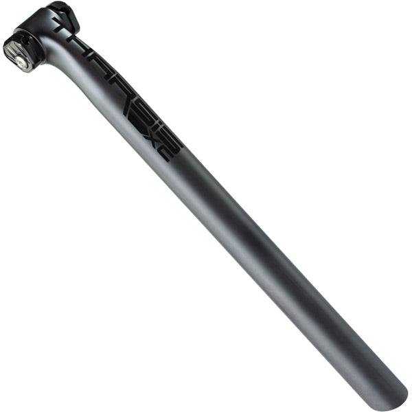 PRO Tharsis XC Carbon seatpost with internal Di2 battery compatibility for mountain bike components, showcasing sleek carbon fiber design.