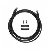 Jagwire Pro hydraulic disc brake hose kit with quick-fit adapters, showing assembled brake hose and fittings for mountain or road bikes.