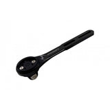Moon Sport M-06 integrated bar stem mount for Garmin, Wahoo, and GoPro devices in black attached to a bike handlebar.
