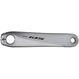 Shimano 105 FC-R7000 left hand crank arm, 160mm silver replacement component for bike cranksets.