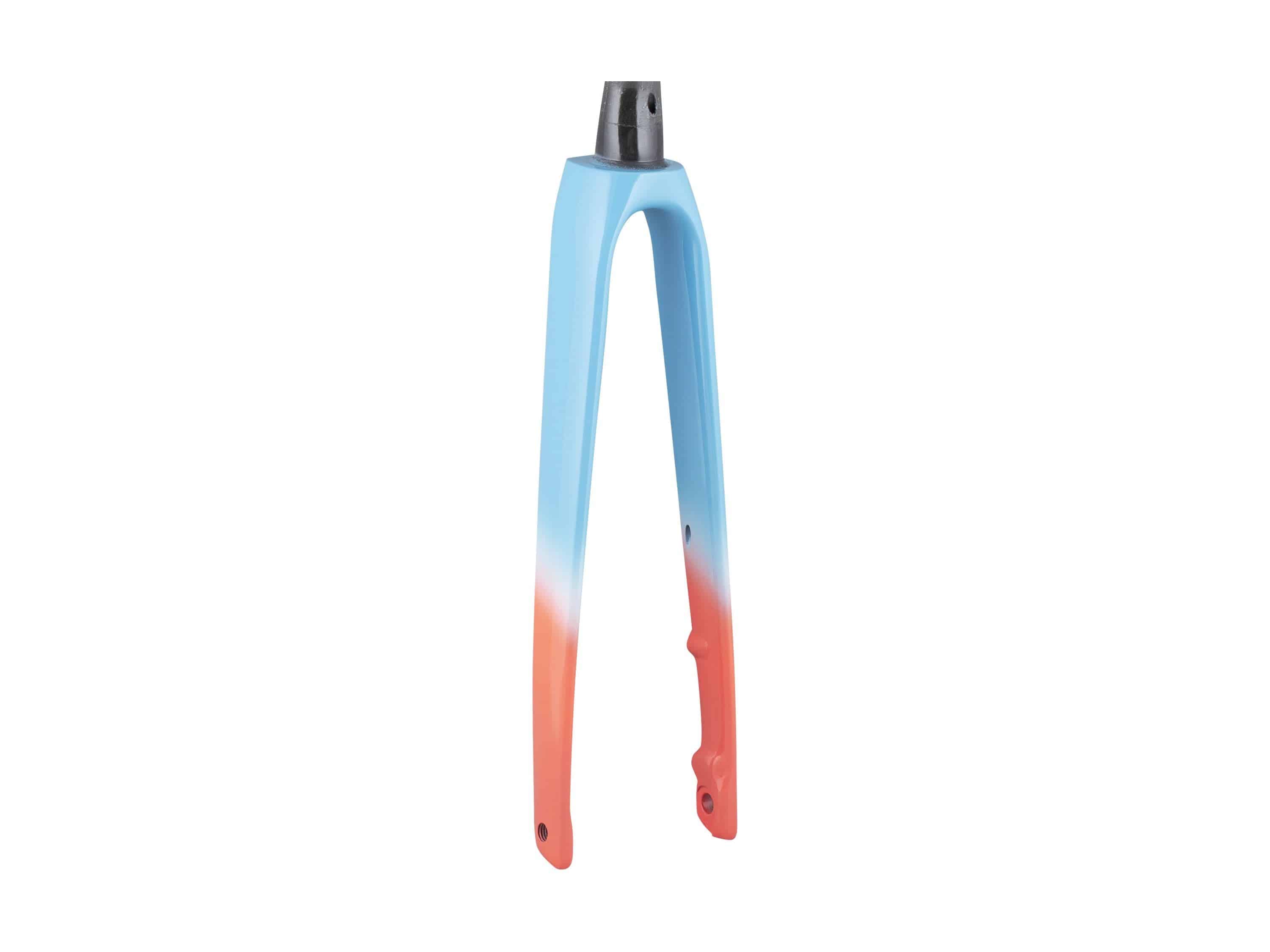 Trek Emonda ALR 5 road bike fork components, lightweight alloy with sleek design for improved steering control.