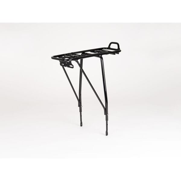 M Part City AVS adjustable rear disc brake pannier rack in black mounted on a bike with 24-29 inch wheels.