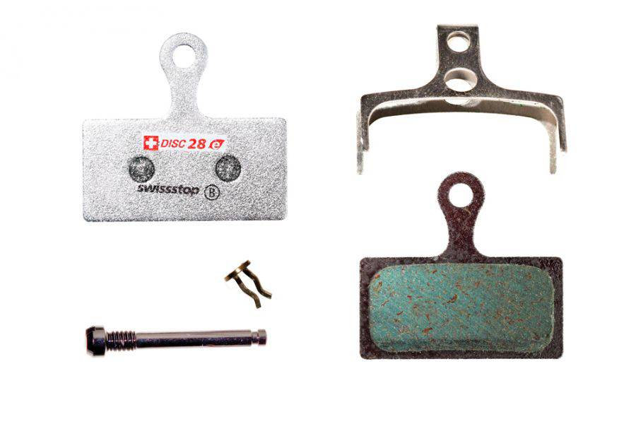 SwissStop Disc 28 brake pads for Shimano MTB XTR XT M8000 silver disc brakes, E-bike component for reliable stopping power