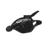 SRAM GX 10-Speed MTB rear trigger shifter in black with discrete clamp, designed for mountain bike component compatibility.