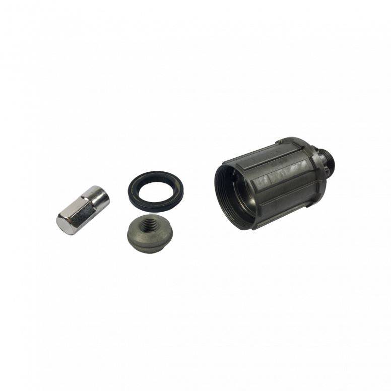 Crankbrothers Twin Spoke Freehub for Synthesis Standard Hub wheels in black, showing detailed view of the bike component.