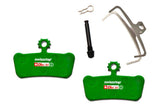 SwissStop Disc 31 brake pads for SRAM MTB G2, Guide, Level Green Disc C, showing the green brake pad components for mountain biking.
