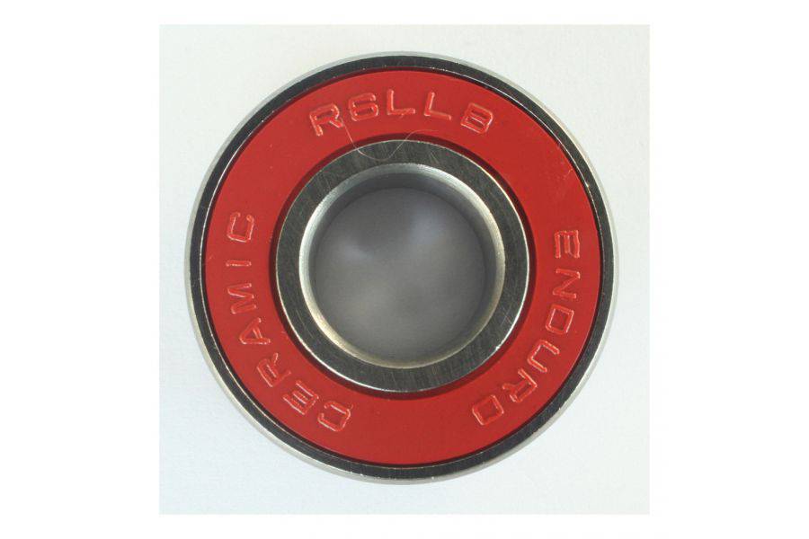 Enduro Bearings R6 LLB ceramic hybrid bearing for hubs and bottom brackets, featuring 7.14mm x 22.22mm x 9.52mm dimensions.