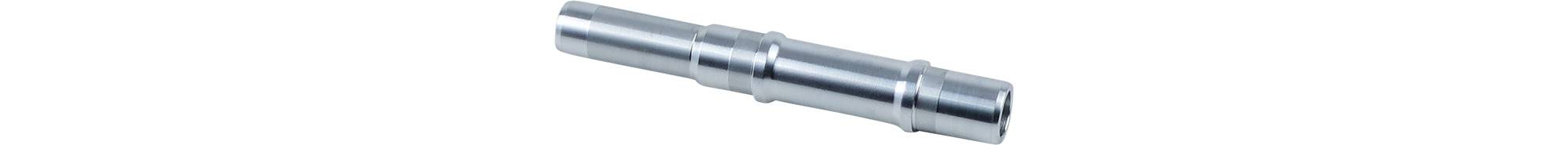 Bontrager Rhythm axle hub parts for bike wheel components, showing detailed close-up of the axle and hub mechanism.