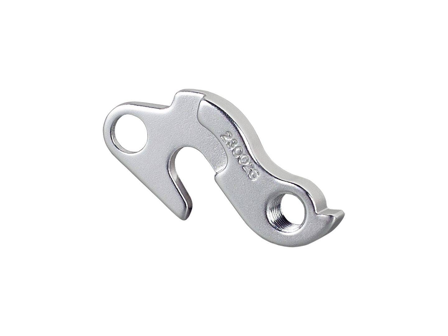 Silver Trek MTB/Tandem 2003 rear derailleur hanger with 135mm quick-release drive side, designed for mountain bike components.