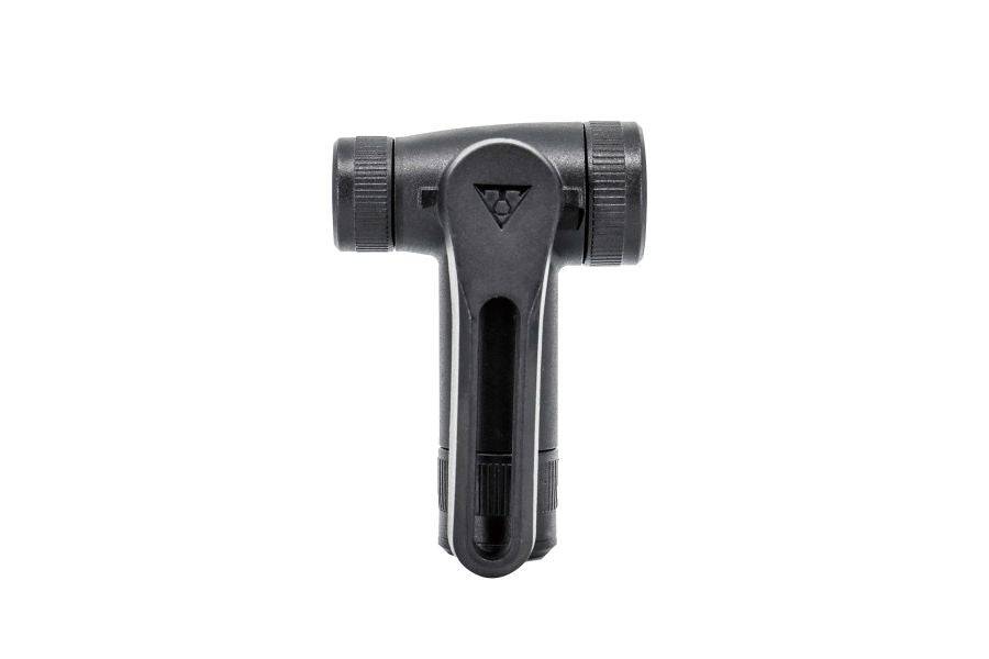 Topeak Spare Twinhead pump head in black for JoeBlow Sport III bike pump, replacement accessory for inflating tires.