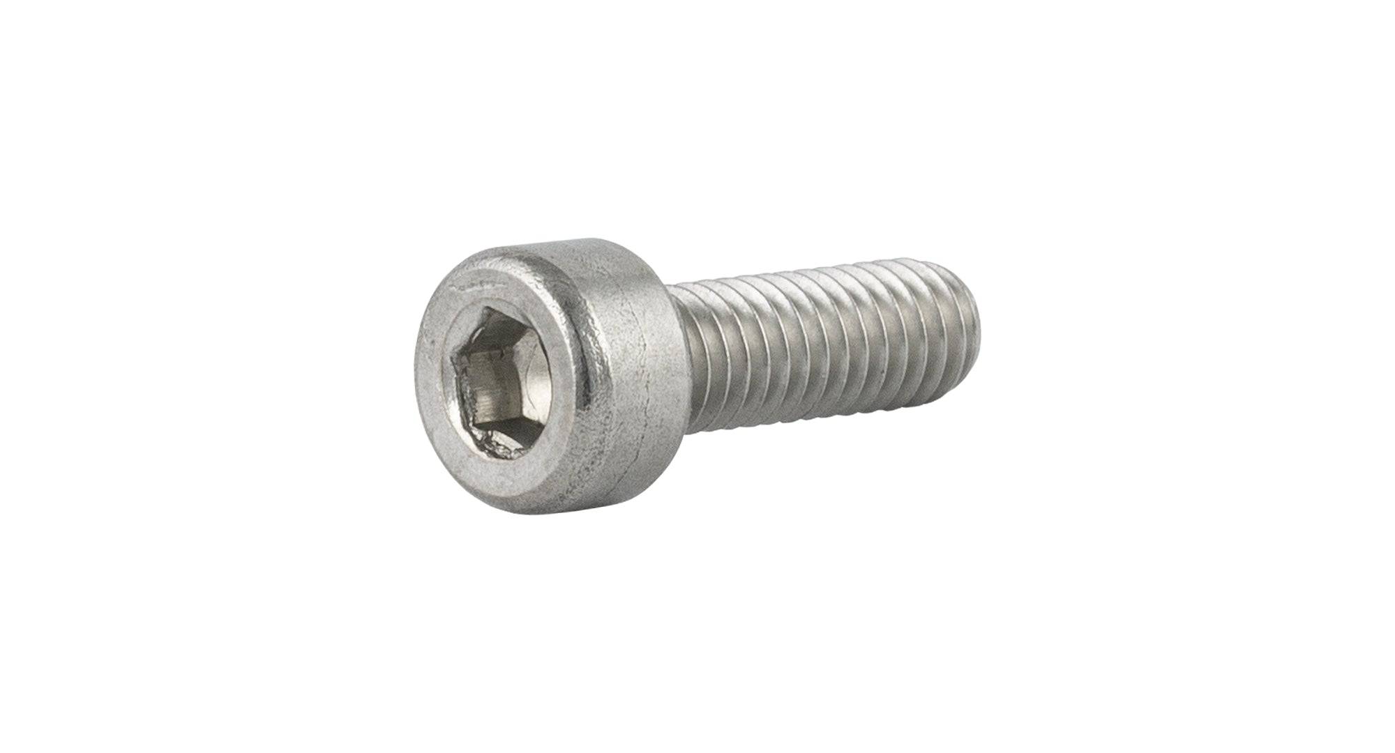 Silver Trek M4x0.7 socket head cap screws, 12mm bike frame fasteners, used as components for bicycle assembly.