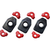 Shimano RC9 cleat nut set for one shoe, compatible with RC900, RC901, and RC902 road bike shoes, shown on a white background.