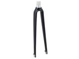 Trek 1-Series neutral black 700c road bike fork with 340mm length and 40mm rake, showing the fork's sleek design and matte finish.