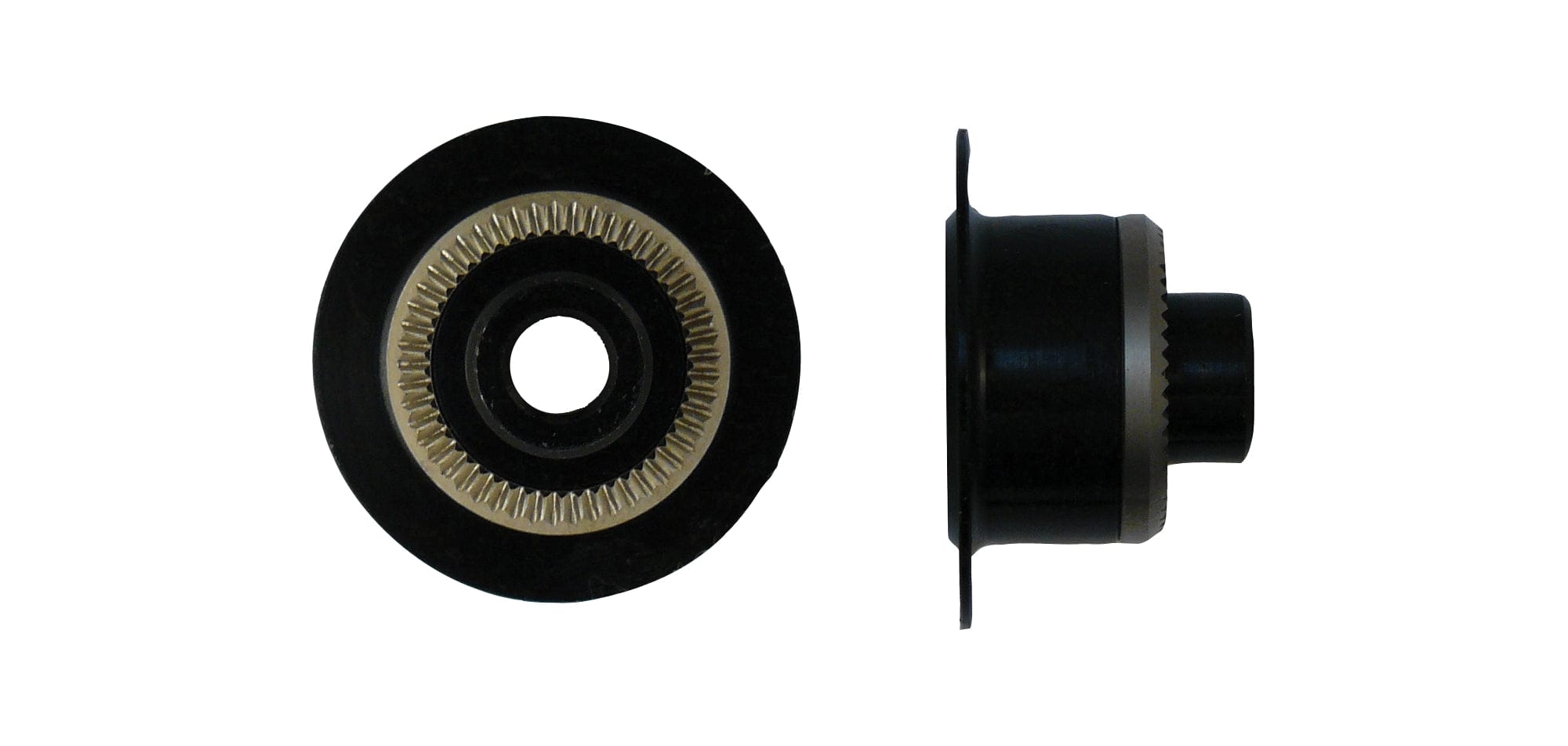 Bontrager DT240 5mm drive side axle end cap in black for 100mm OLD rear hub replacement, showing the component on a clean background.