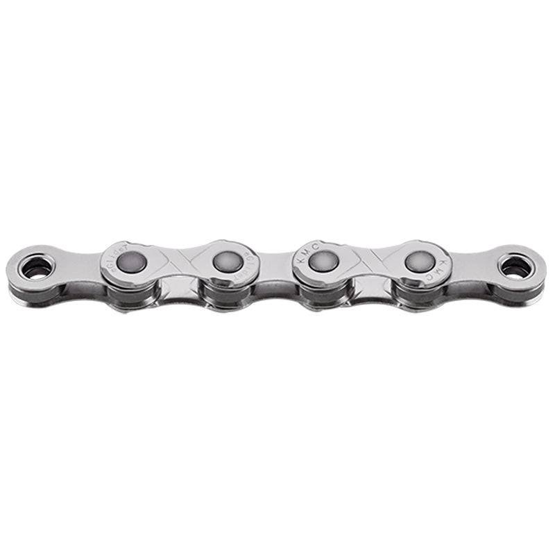KMC eGlide bicycle chain for Shimano LINKGLIDE 9-11 speed e-bike systems, showing the black metal links and branding.